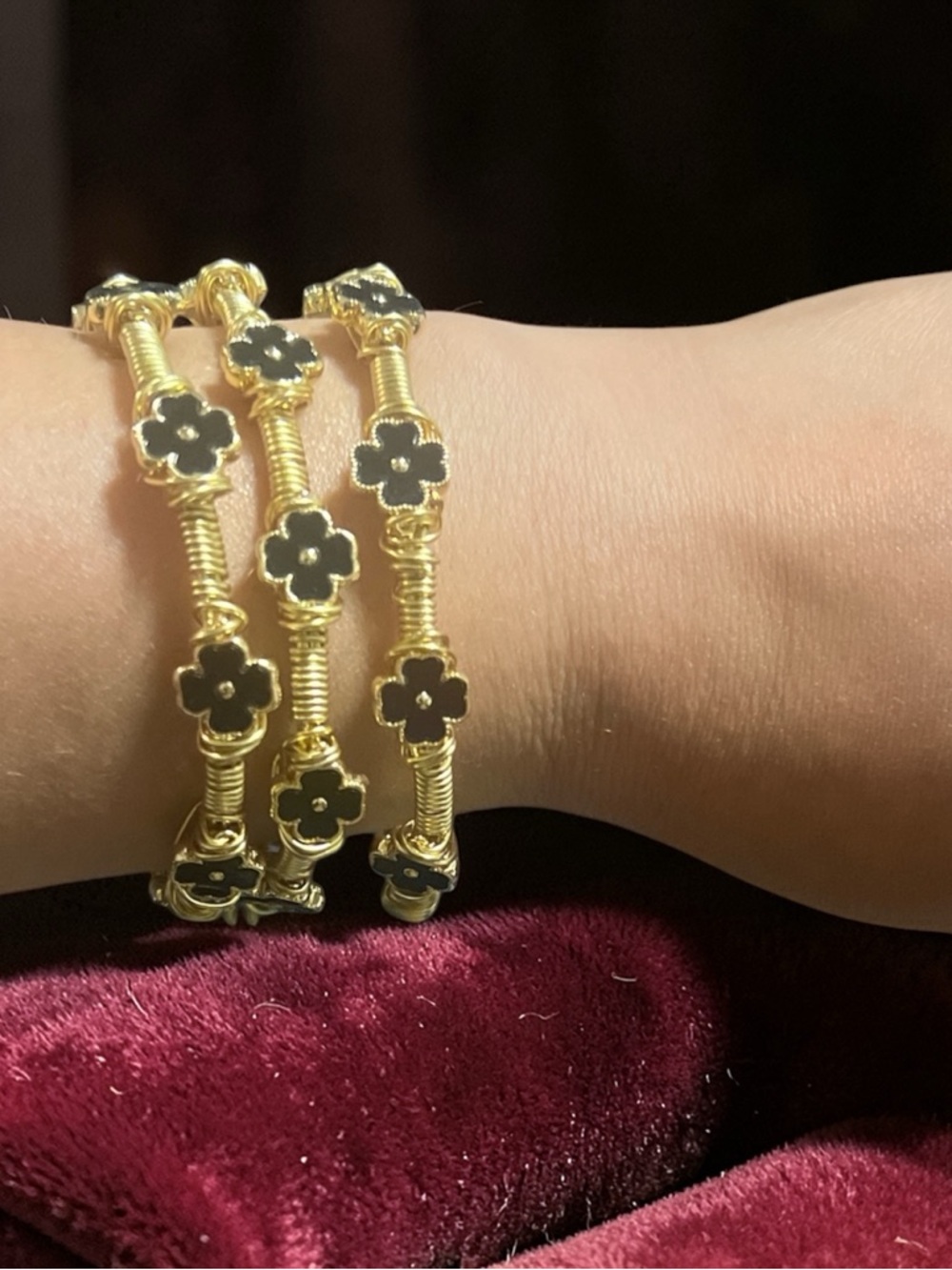 Handmade Black Clover Bangle